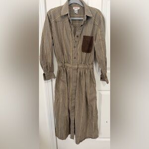 VTG Talbots Plaid Equestrian Shirt Dress Size 10